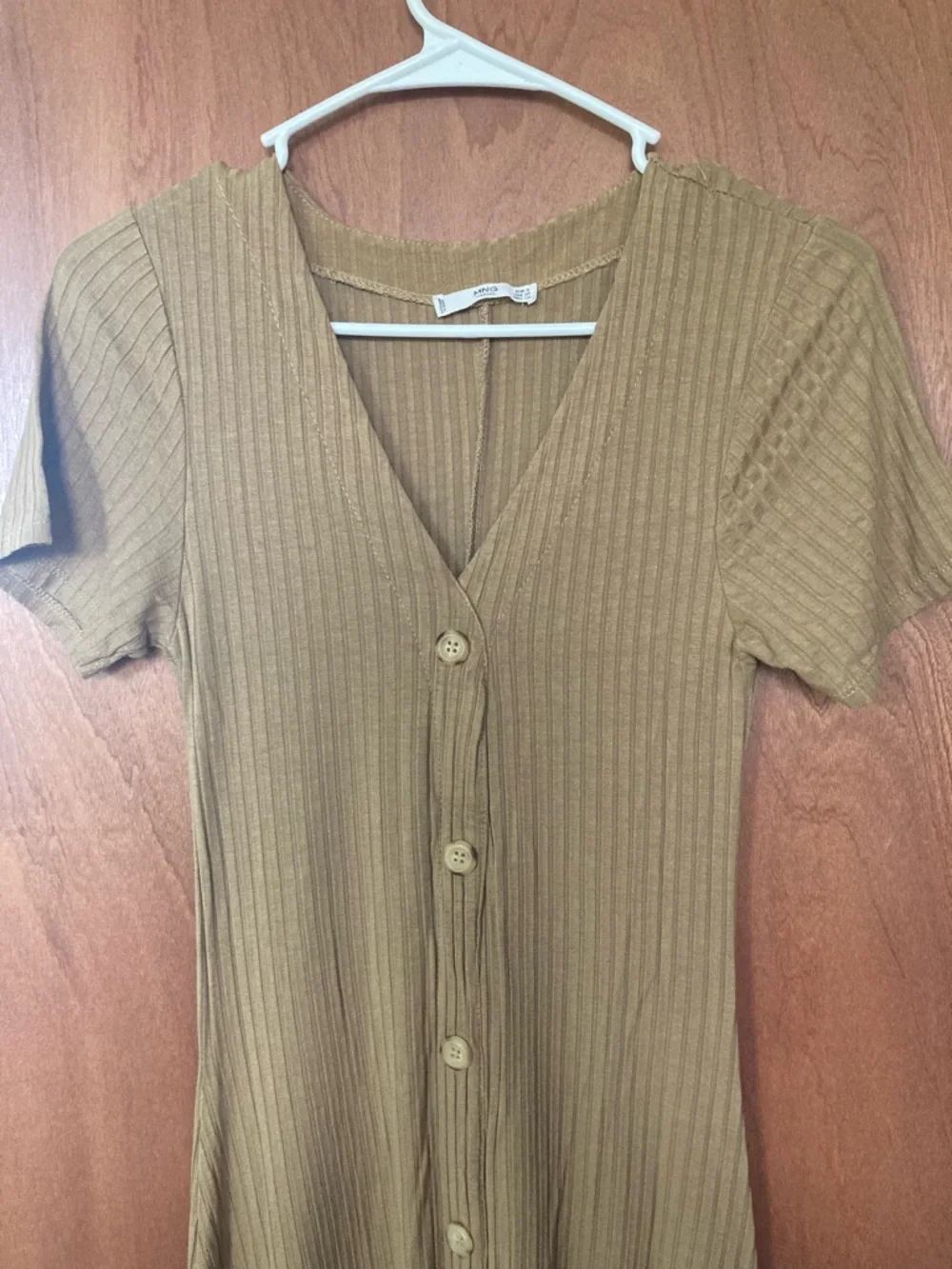Mango Ribbed Button-Front Maxi Dress - Picture 2 of 6